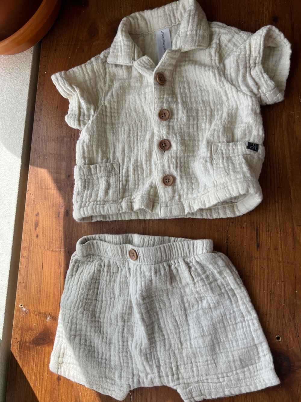 Gerber Cream Gauze Button-Up Set